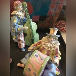 RARE 2 GUMPS CLOWNS WITH DRUM AND CELLO